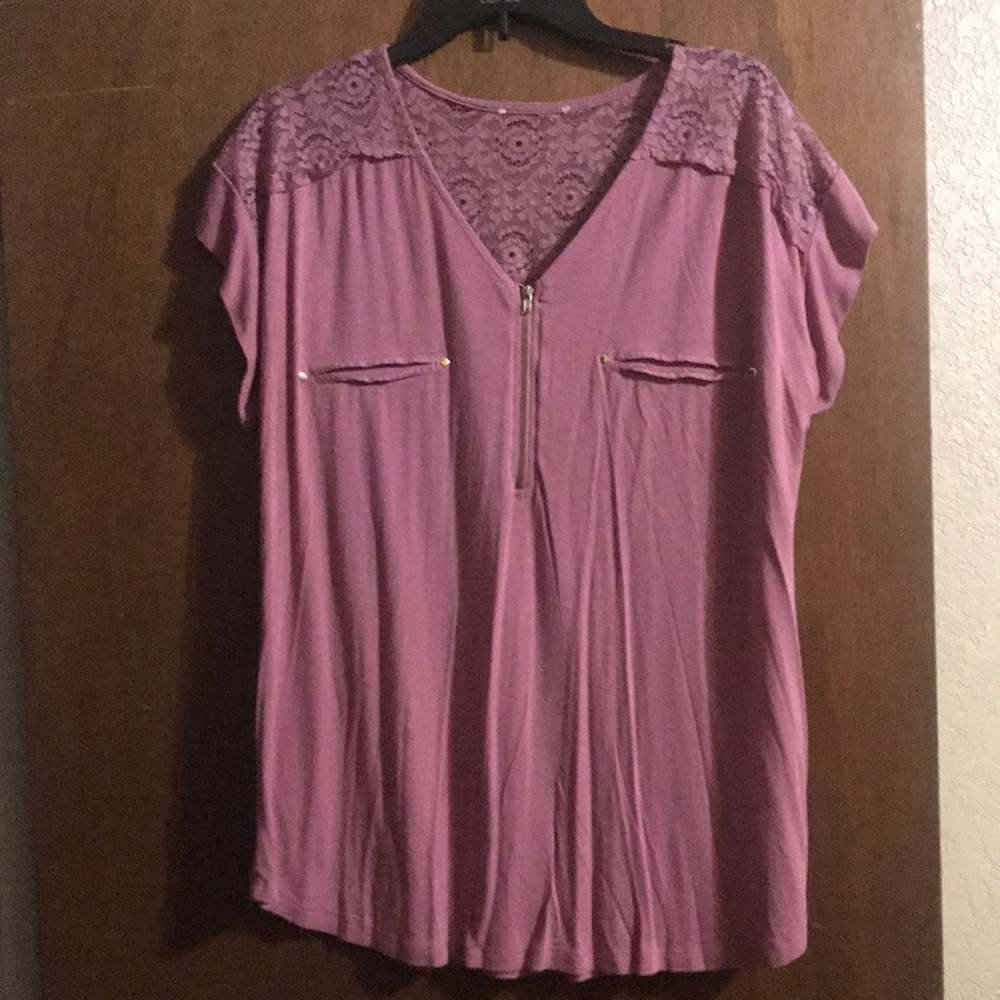 Mauve lace top
